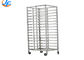RK Bakeware China 15 Trays Stainless Steel Baking Tray Trolley Buffet Service Tray Rack Food Trolley